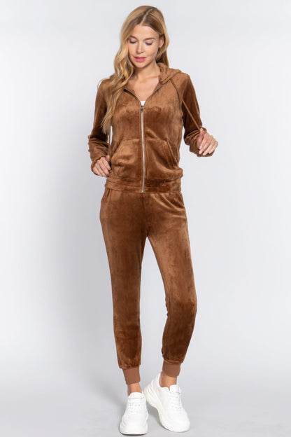 Faux Fur Jacket &amp; Jogger Pants Set