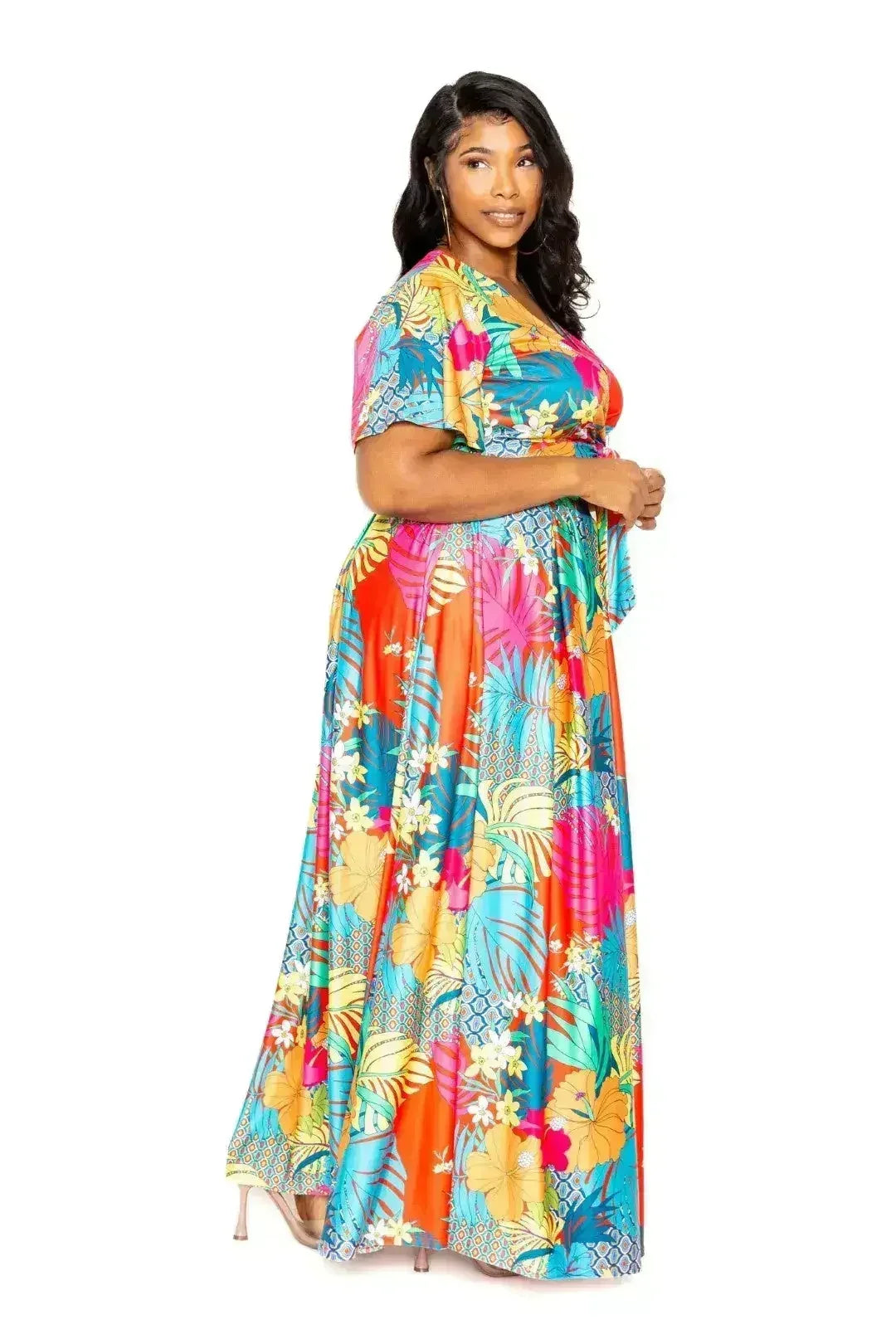 Tropical floral maxi skirt &amp; top set