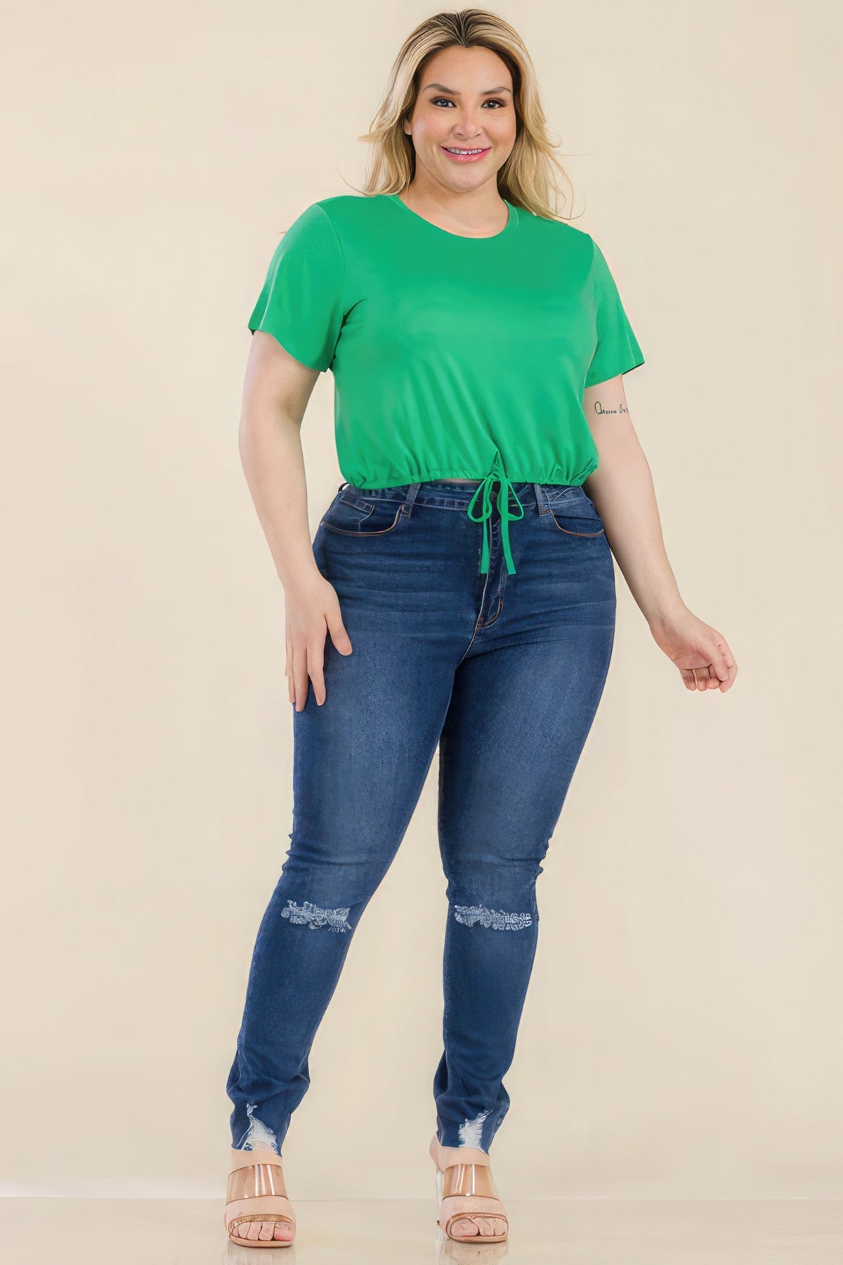 “Joy” Kelly Green Crop Top