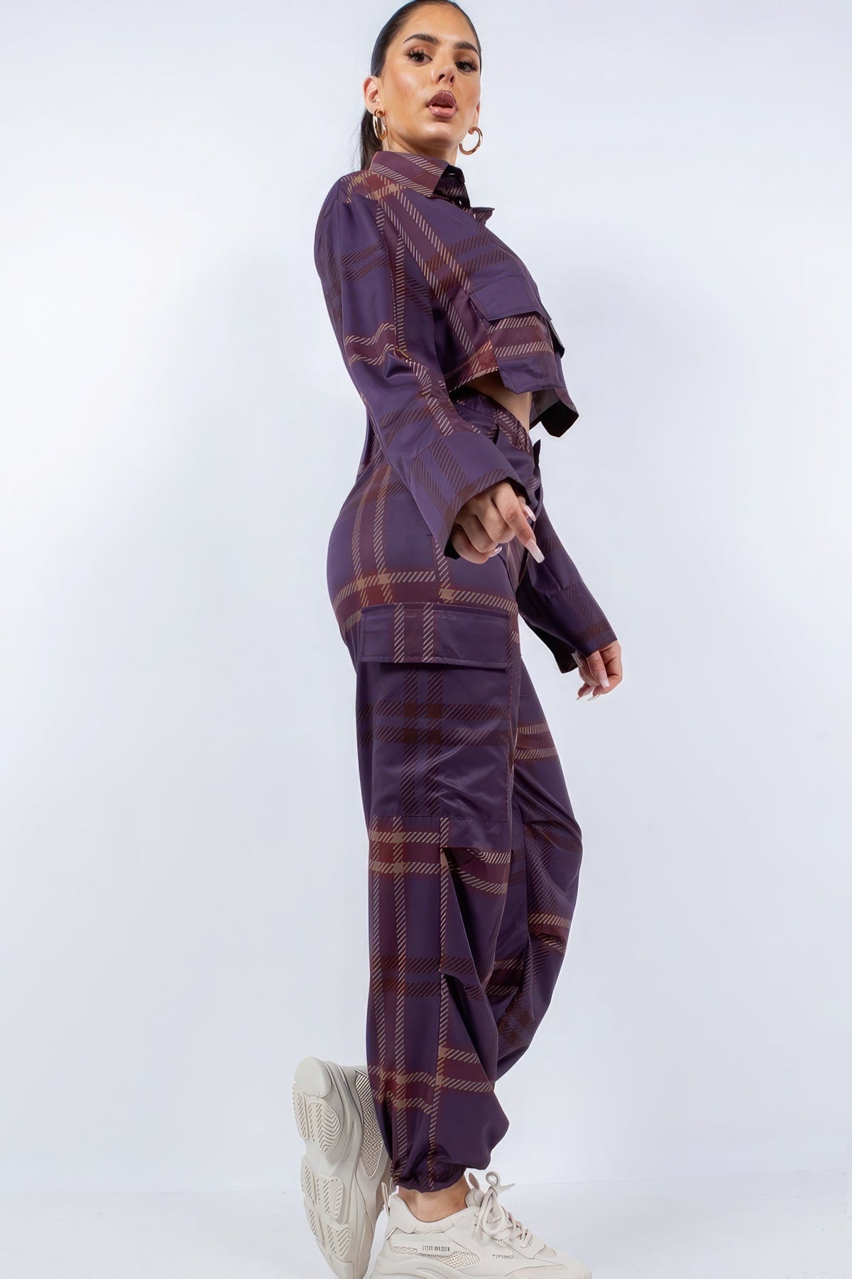 Cropped Shirt &amp; Cargo Pants Set