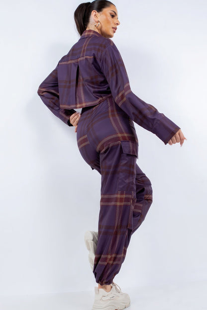 Cropped Shirt &amp; Cargo Pants Set