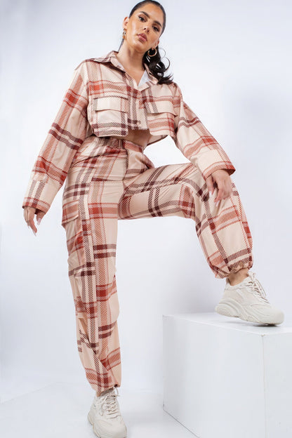 Cropped Shirt &amp; Cargo Pants Set