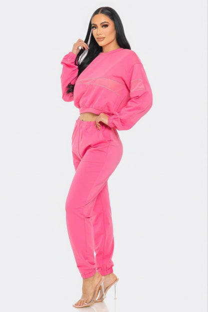 Terry Mesh &amp; Rhinestone Detail Set
