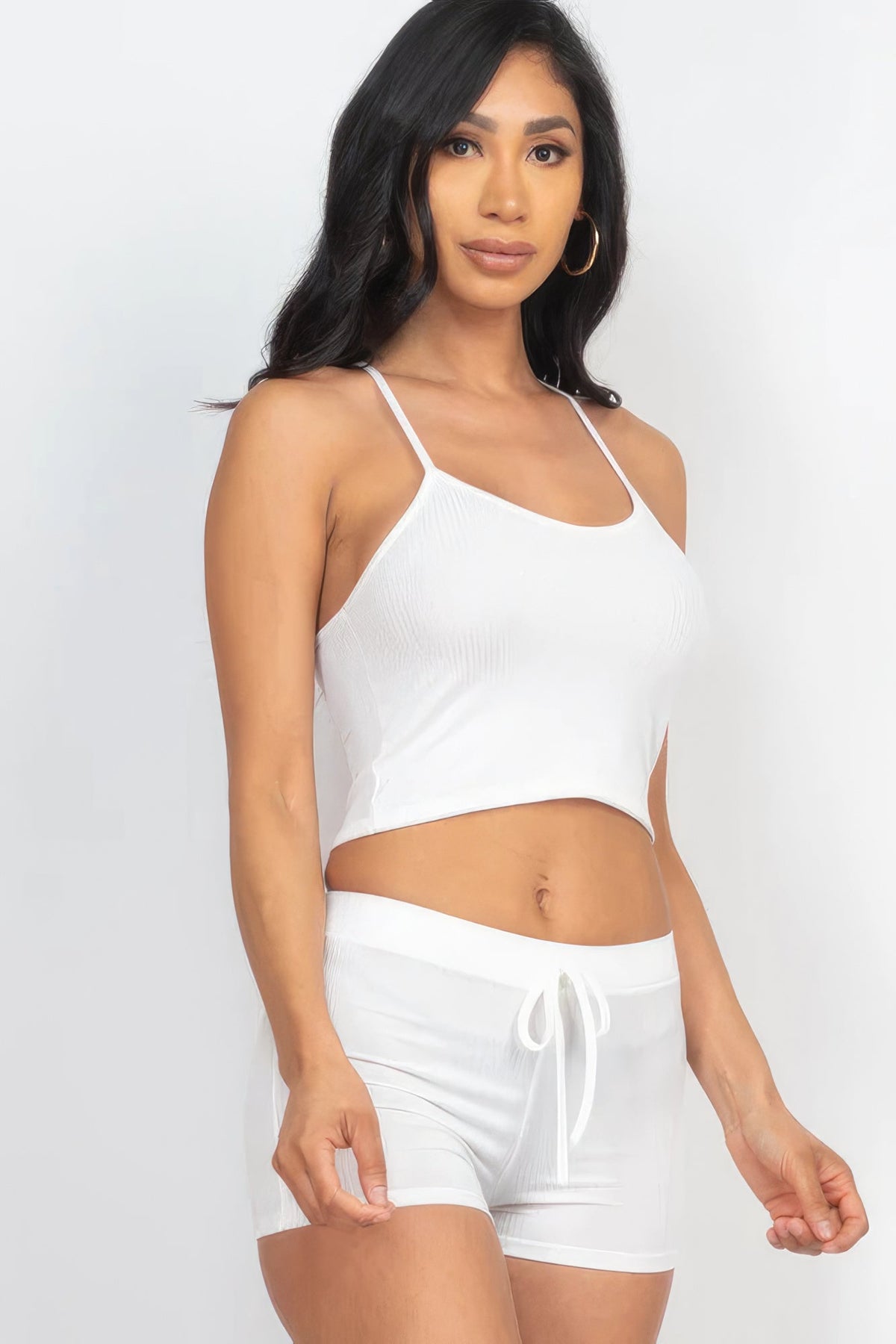 Ribbed Crop Cami Top &amp; Shorts Set