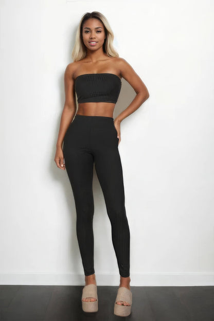 Ribbed Tube Top &amp; Leggings Set
