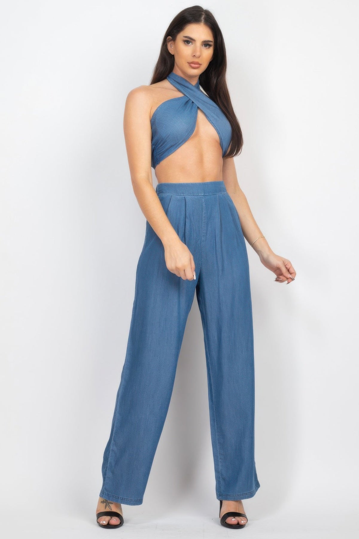 Tube Tied Top &amp; Wide Pants Set