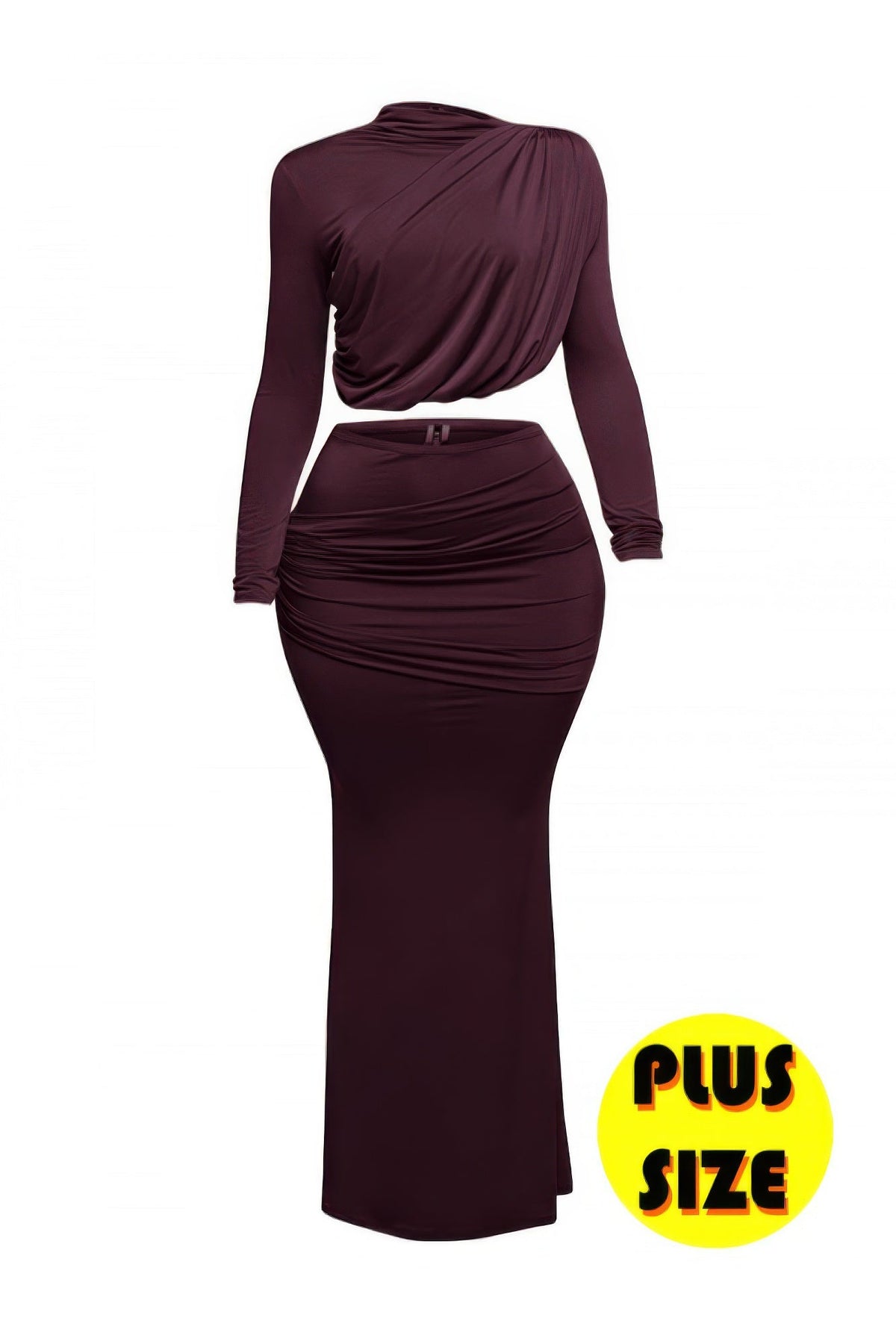 Shirring Detailed Top &amp; Long Skirt Set
