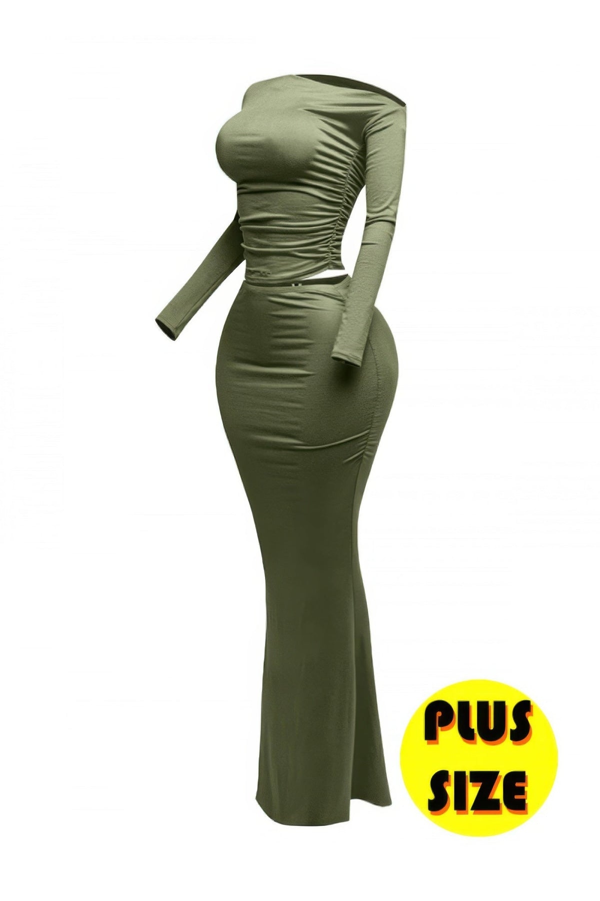 One Side Off Shoulder Top &amp; Skirt Set
