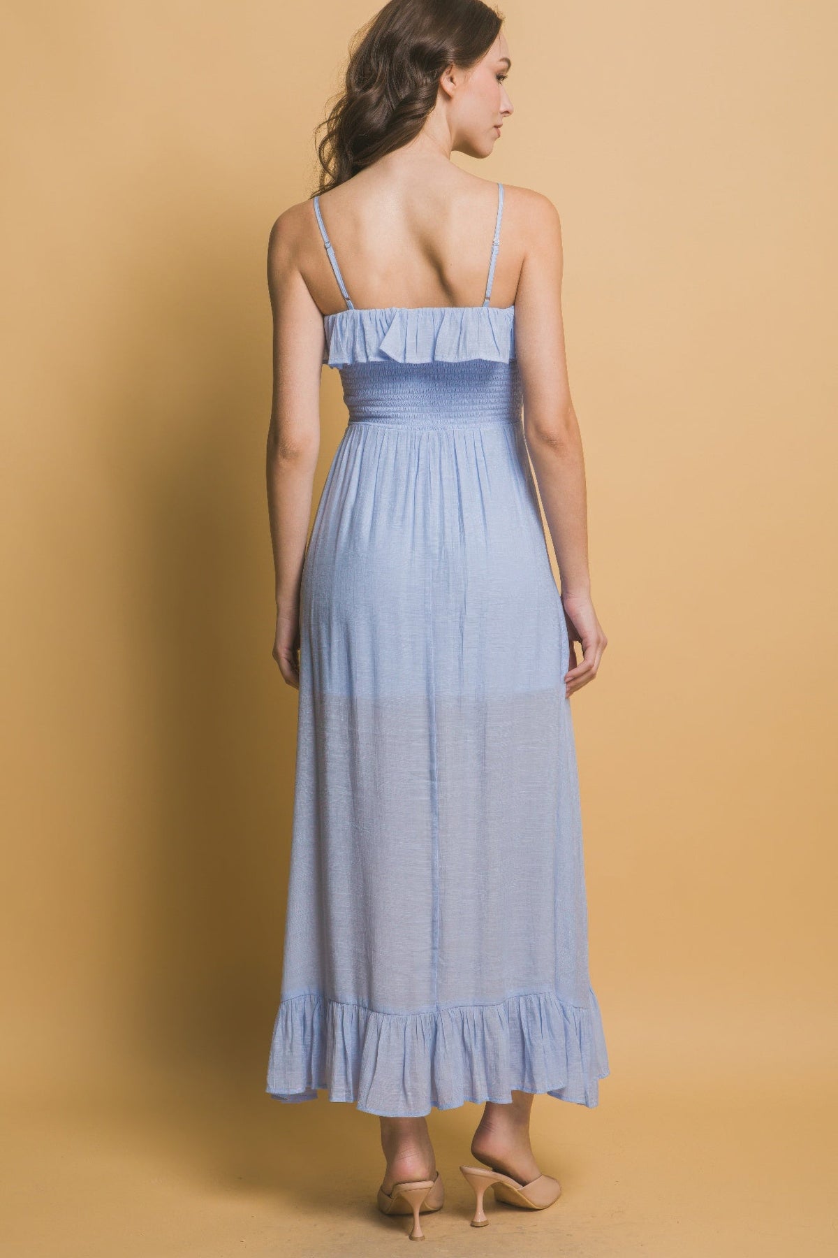 Smocked Ruffle Maxi Dress