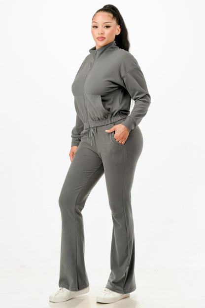 Soft Zipup Track Suit Set