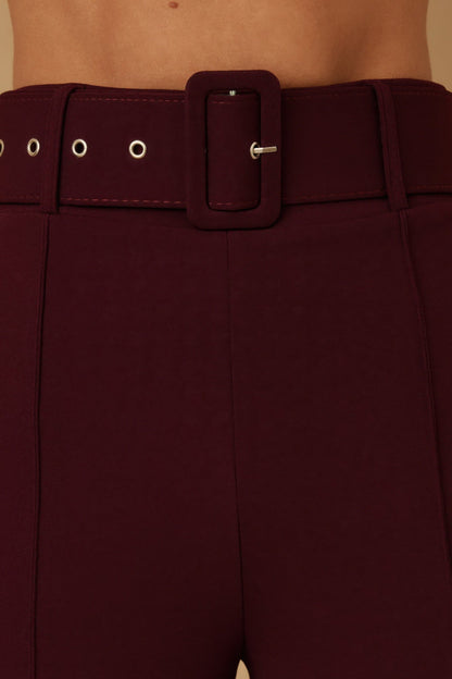 High Waist Pants With Buckle Belt