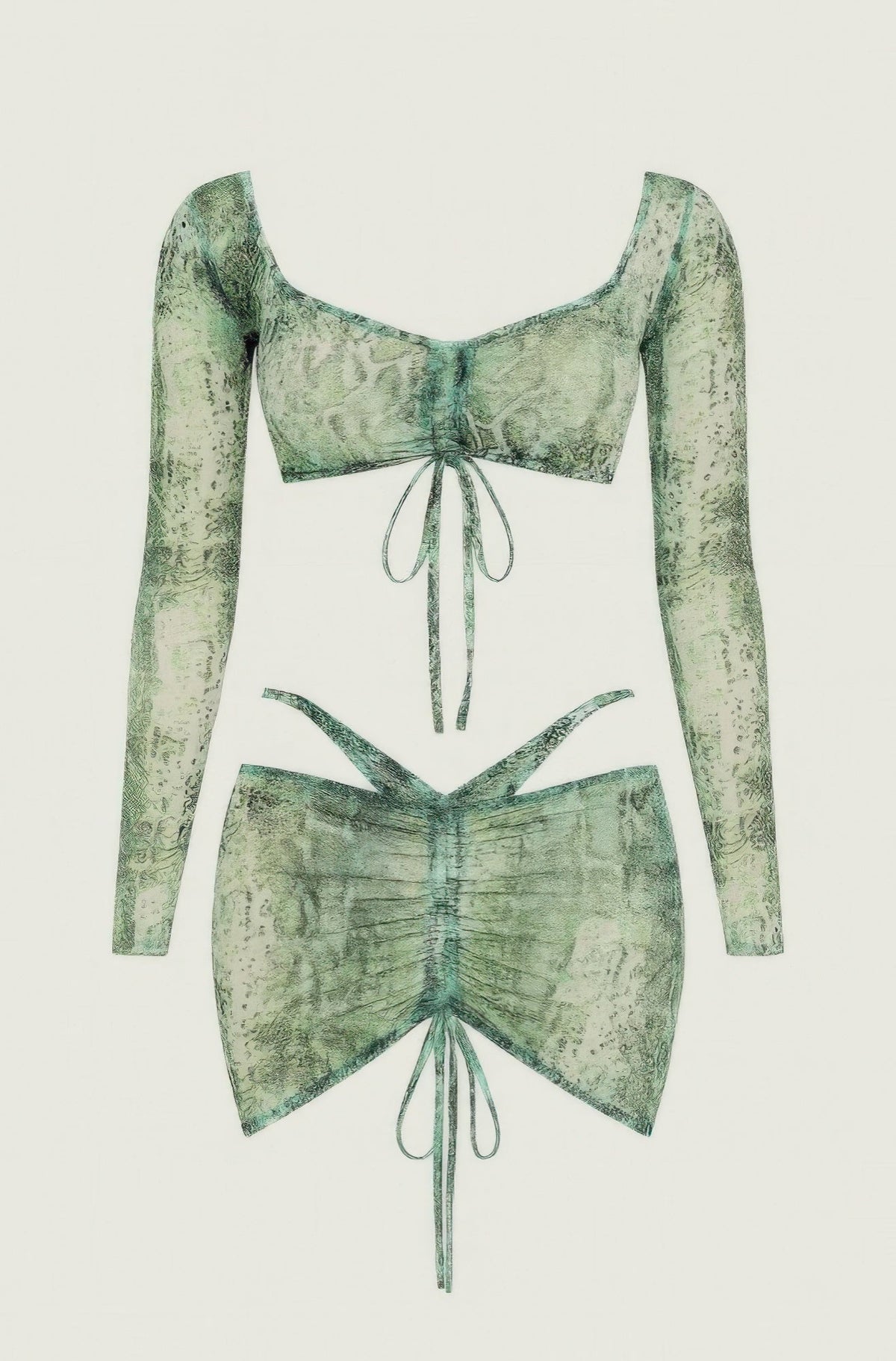 Printed Sheer Two Piece Set