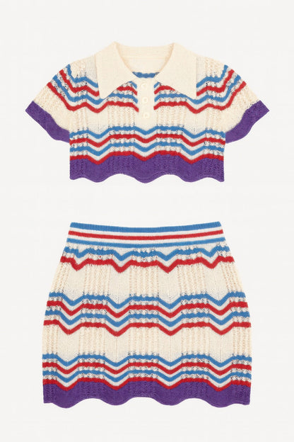 Zig Zag Crochet Two Piece Set