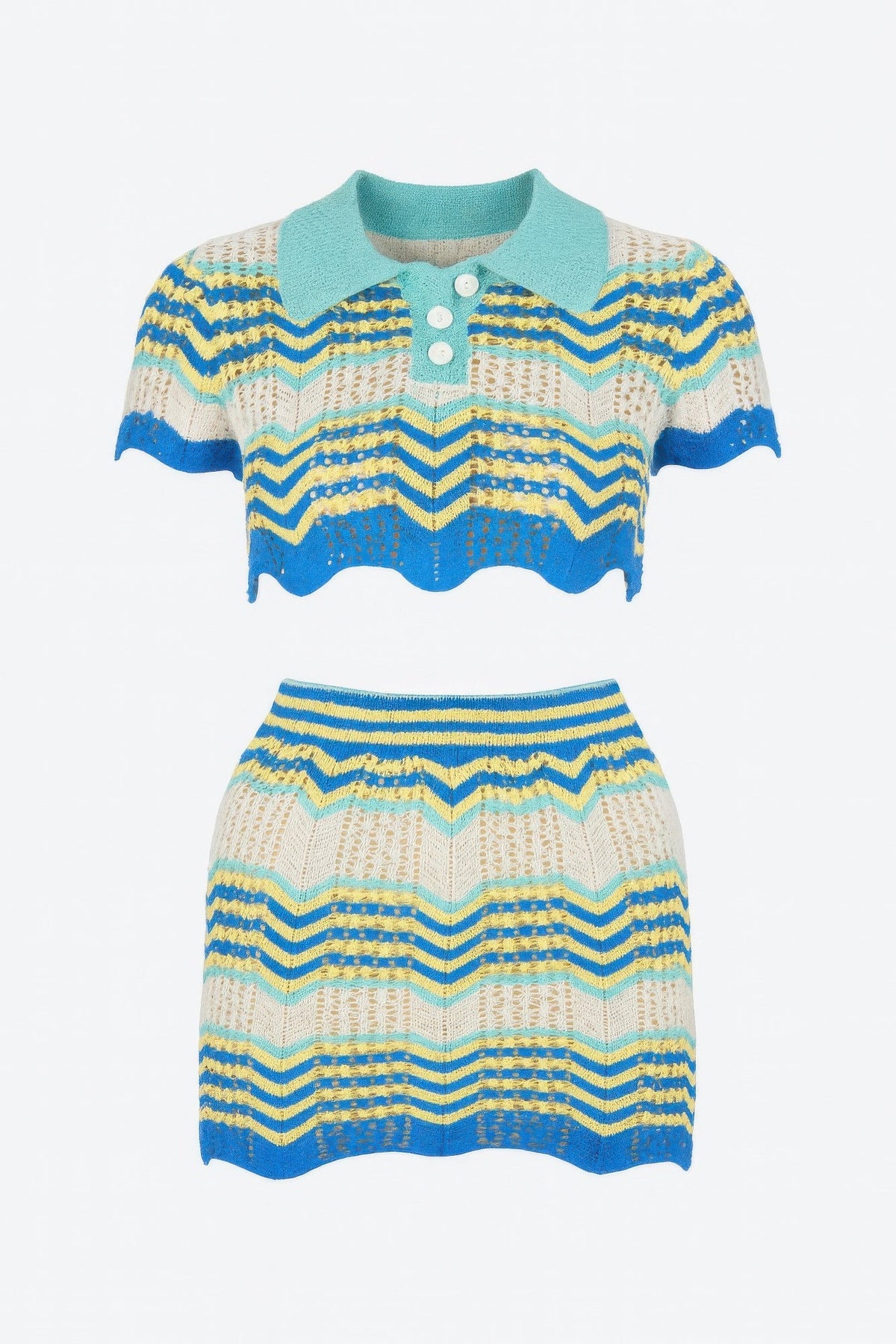Zig Zag Crochet Two Piece Set