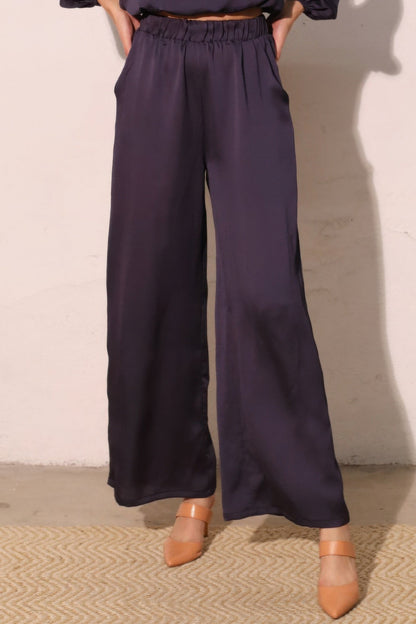 Hammered Satin Pocket Pants