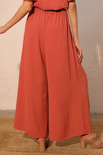 Matte Crepe Wide Leg Swing Pants