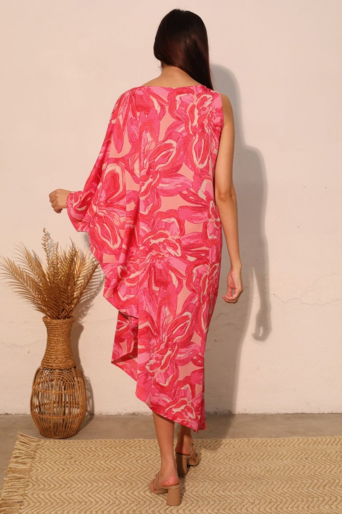 Chasing Petals One Sleeve Dress
