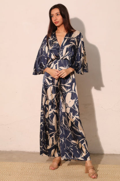 Dreaming Lily Satin Cape Jumpsuit