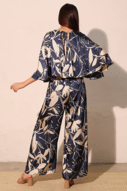 Dreaming Lily Satin Cape Jumpsuit