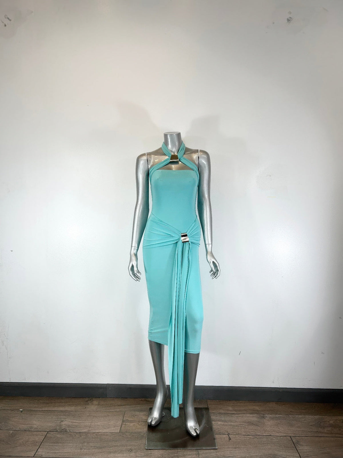 Halter-style Bodycon Midi Dress