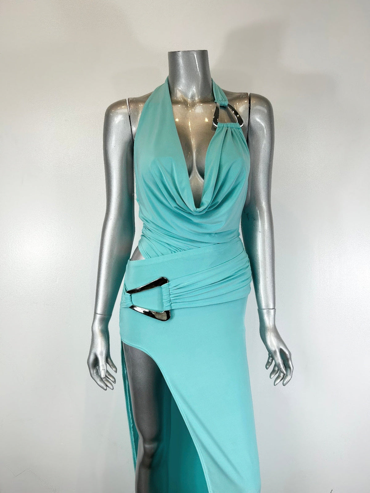 Body Suit Skirt Set Halter Neck Tie