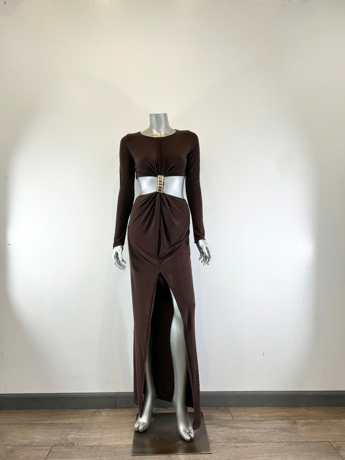 Long Sleeve Mockneck Styling Maxi Dress.