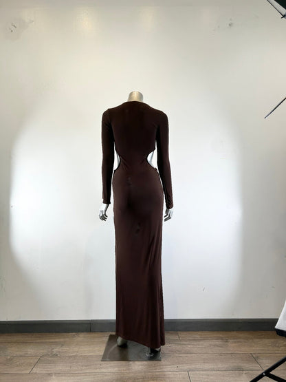 Long Sleeve Mockneck Styling Maxi Dress.