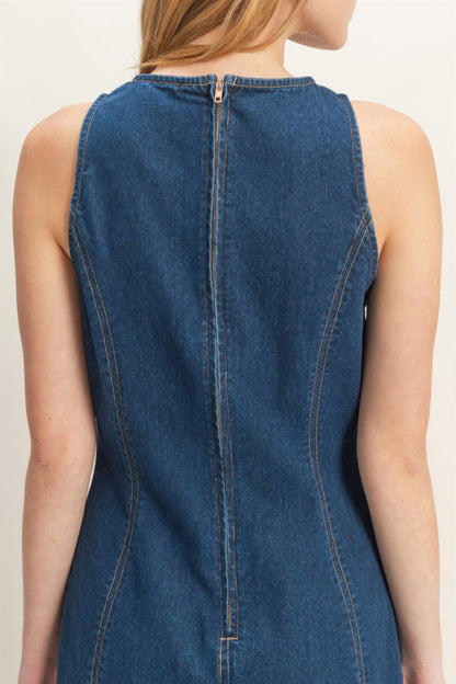 Sleeveless Denim Midi Dress
