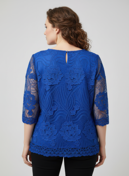 Elegant Floral Lace Sleeve Blouse