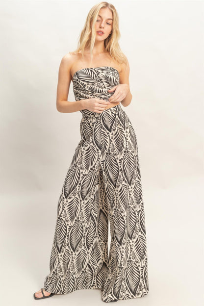 Strapless Top &amp; Pant Print Set