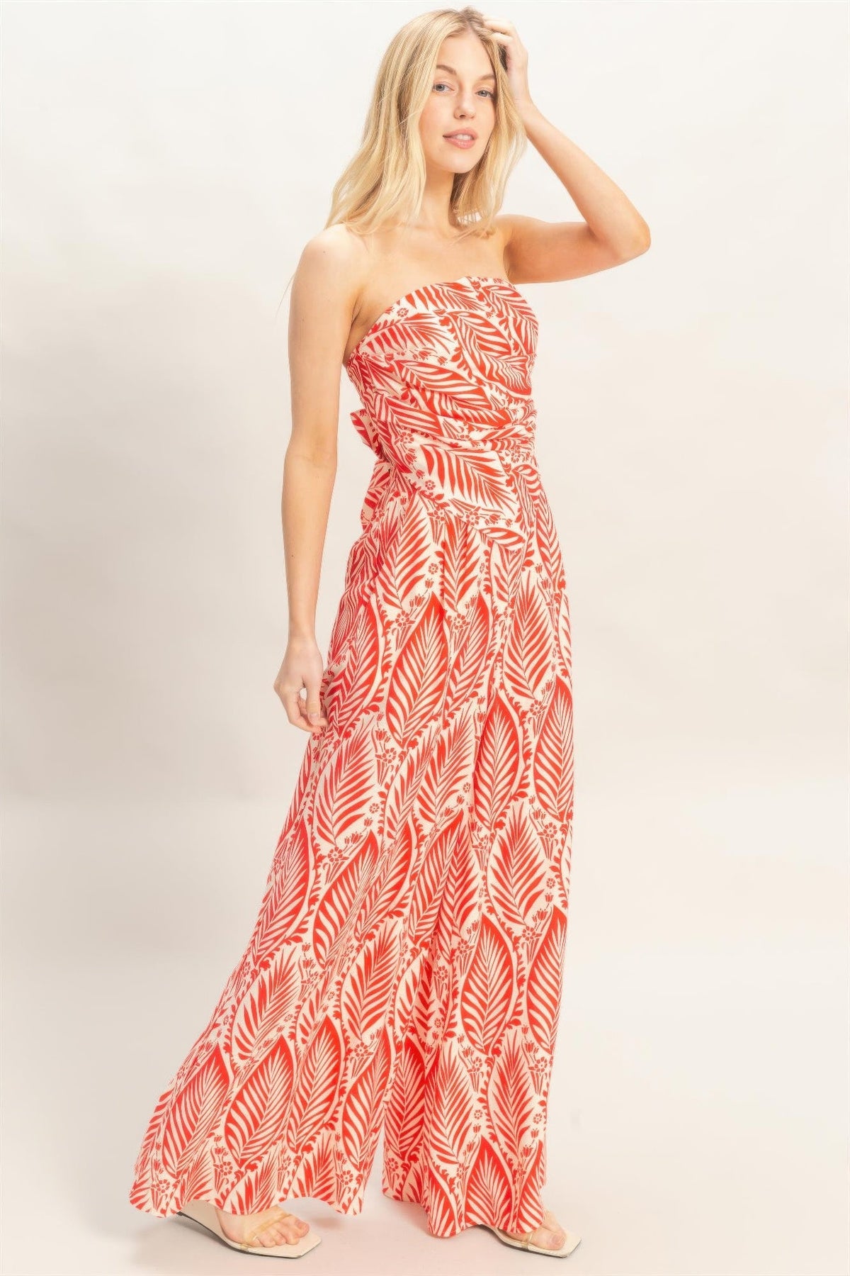 Strapless Top &amp; Pant Print Set