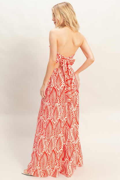 Strapless Top &amp; Pant Print Set