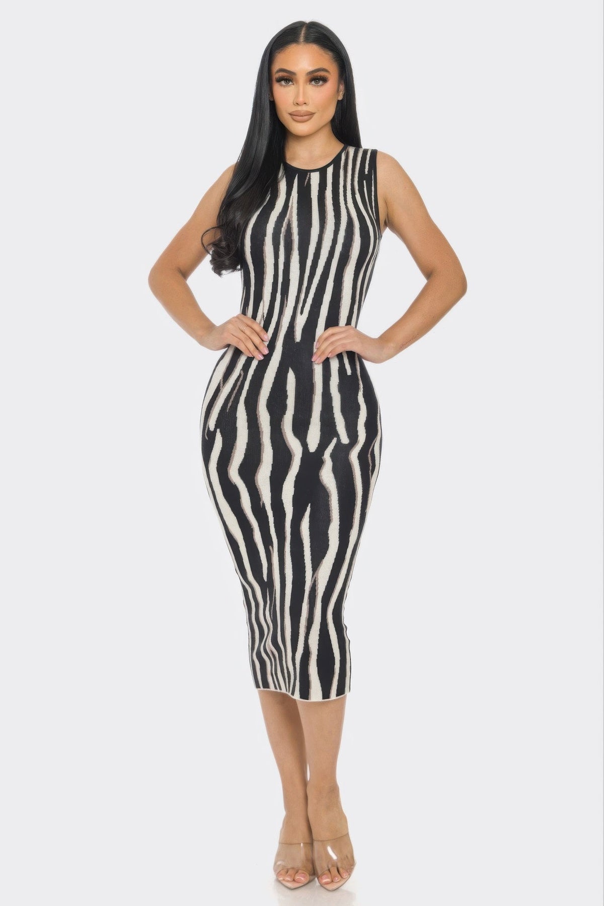 Sweater Midi Print Dress