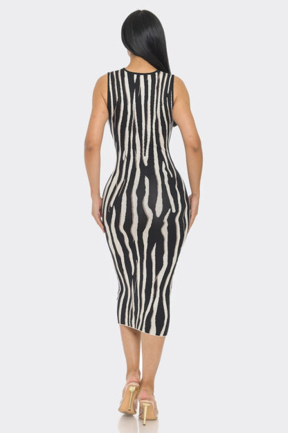 Sweater Midi Print Dress