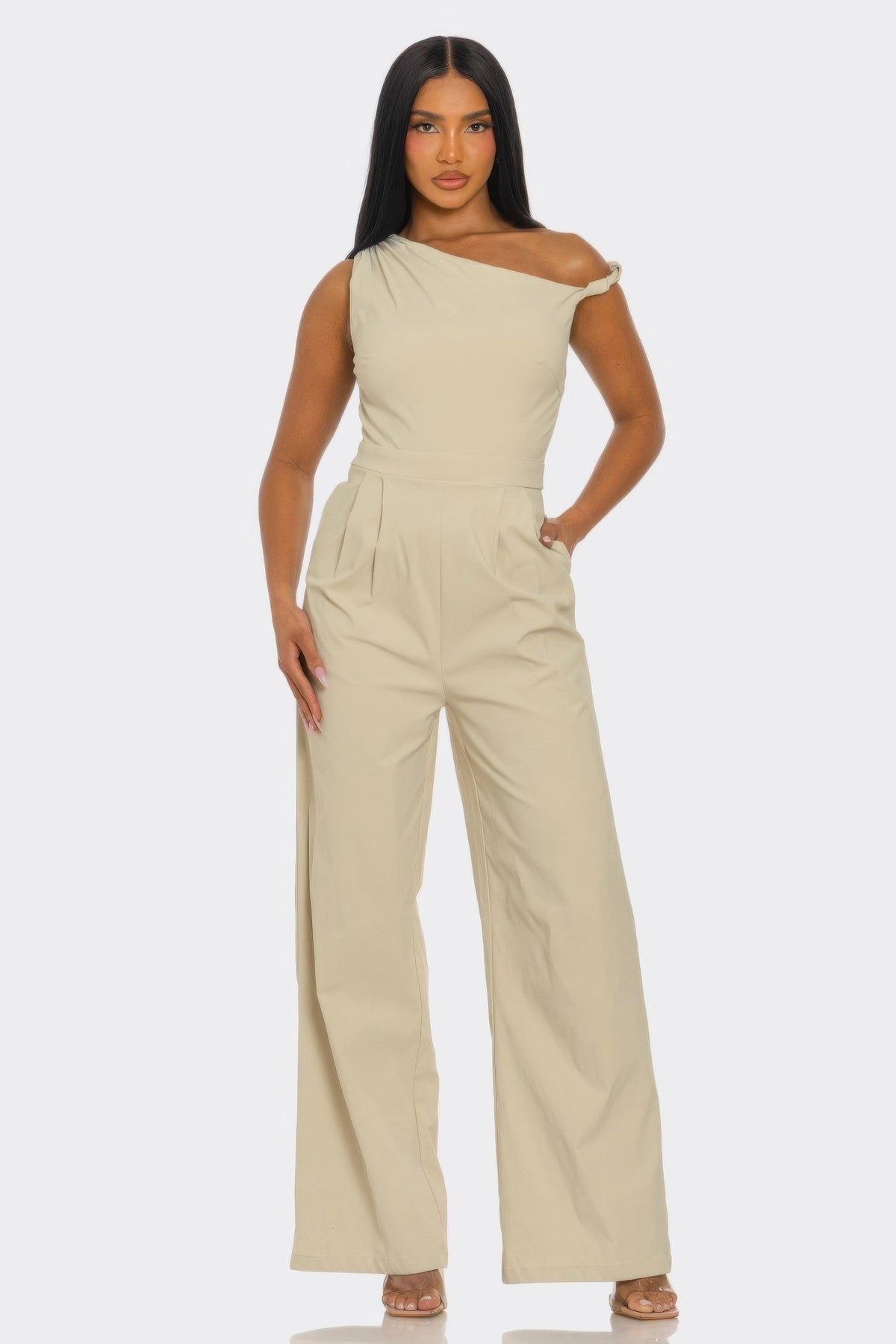 Chic Poise One-shoulder Jumpsuit
