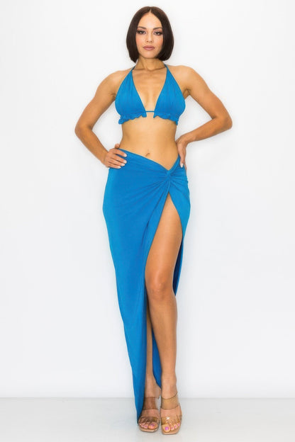 Bra Top And Maxi Skirt Modal 2pcs Set