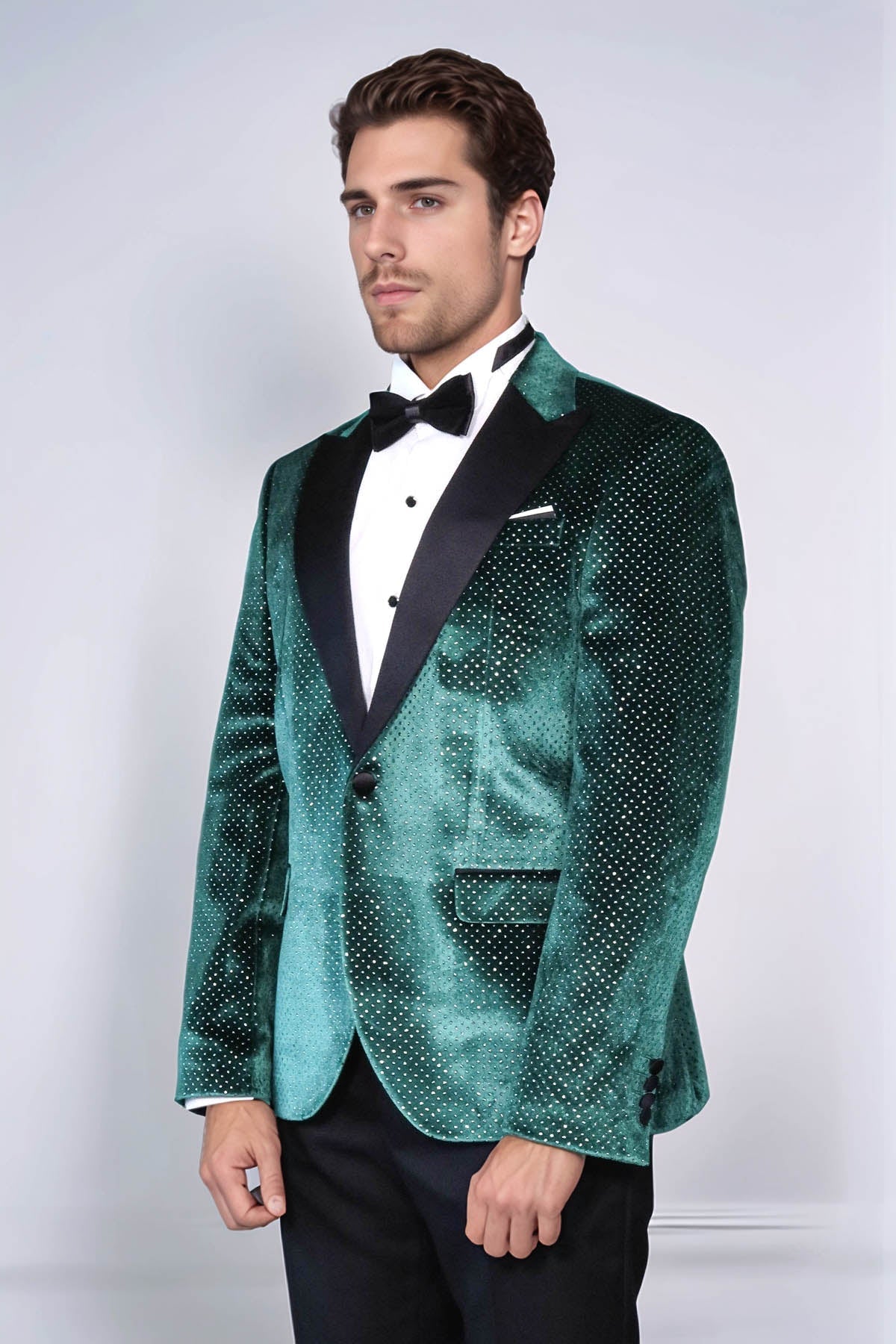 Sparkling Dotted Peak Lapel Men&