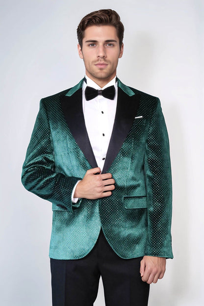 Sparkling Dotted Peak Lapel Men&