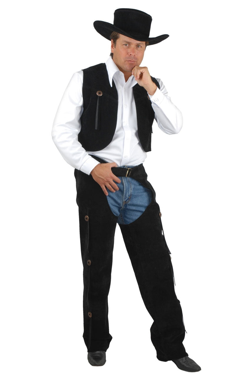 Cowboy Chaps &amp; Vest Black