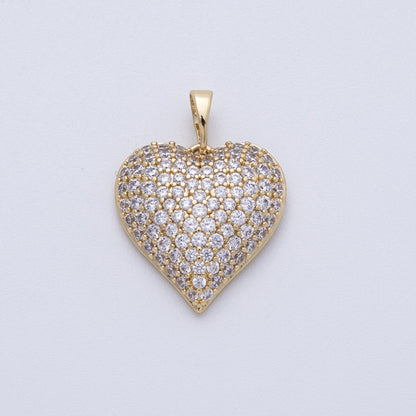 14K Gold Filled 20mm Micro Paved CZ Heart Pendant | CHARMS-00132