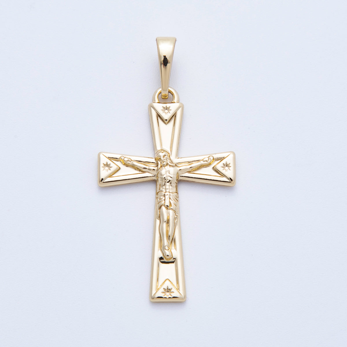 14K Gold Filled 30mm Crucifix Star Passion Cross Religious Pendant | Charms-00214