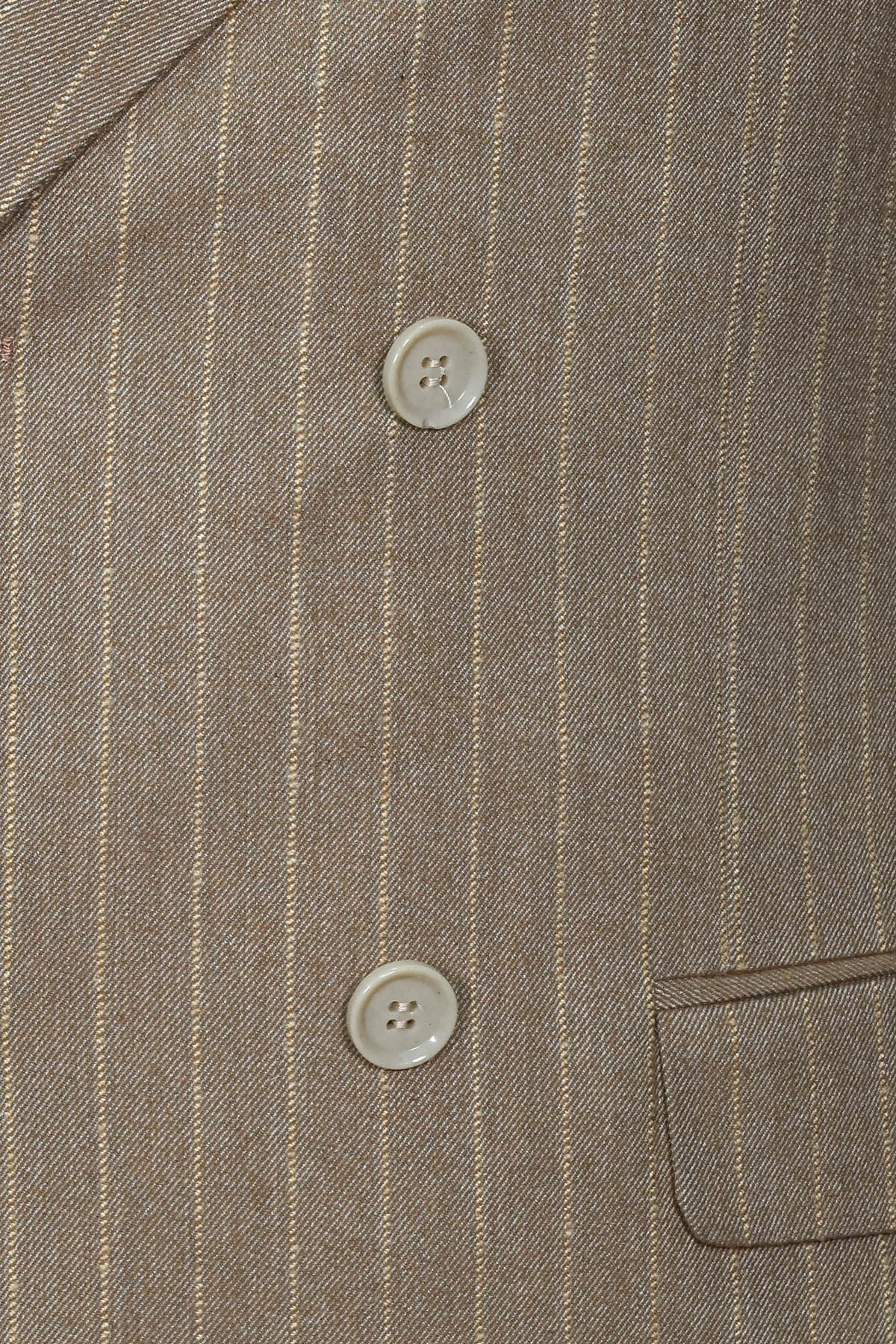Striped Double Breasted Light Brown Men Blazer - Wessi