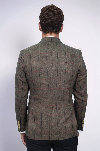 Checked Brown Slim-Fit Men&