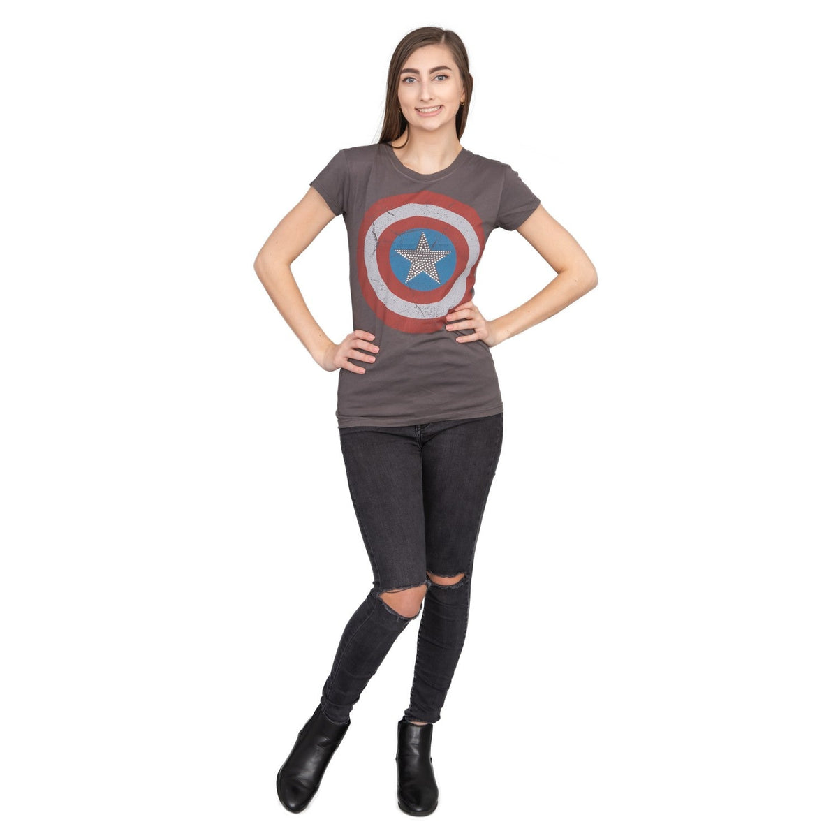 Captain America Studded Star Juniors/Women&