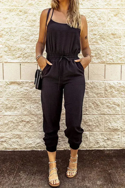 Black High-Waist Jumpsuit – Slim Fit w/ Pockets | Casual &amp; Chic