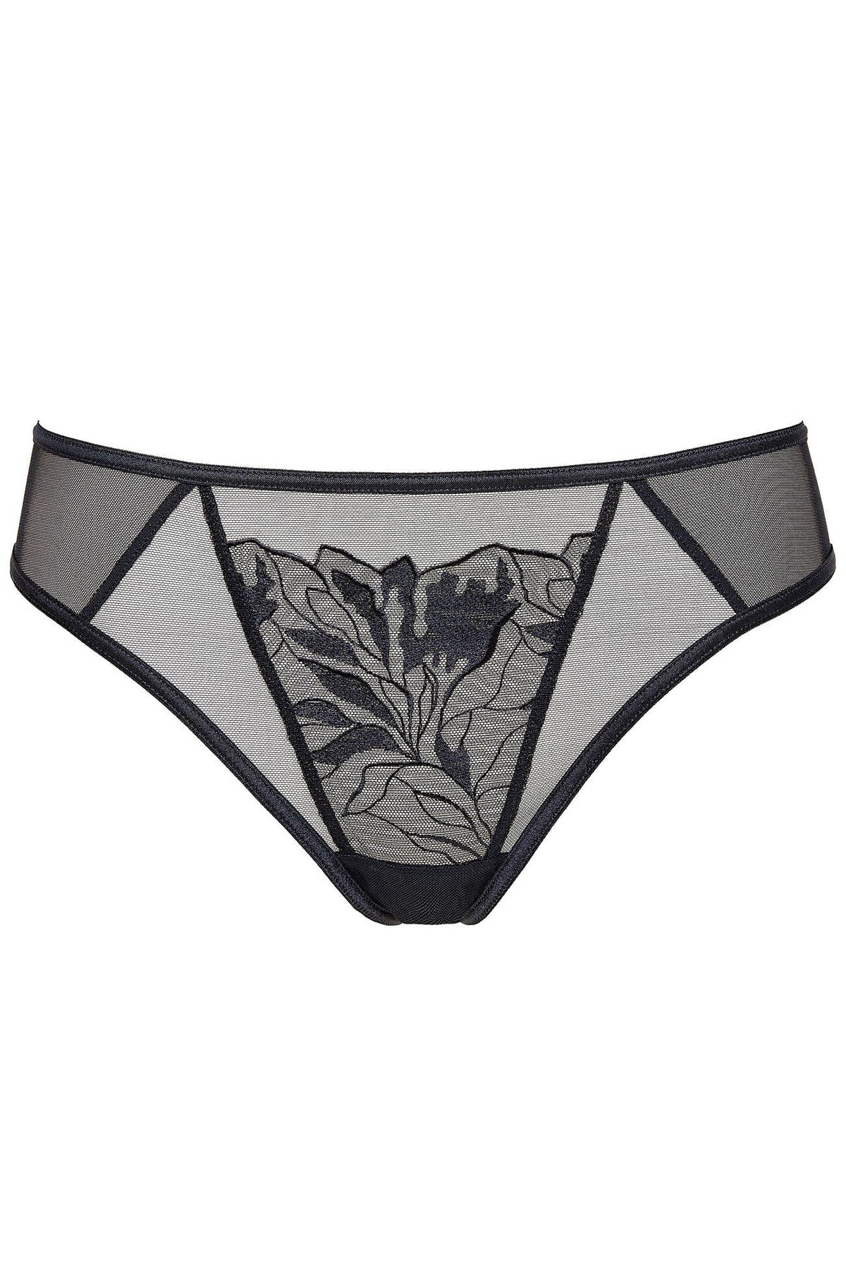 Gorteks Coco Black Sheer Mesh Thong Panty