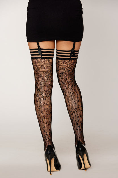 Leopard Net Thigh Highs