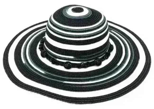 Black &amp; White Susan Sun Hat - Adjustable 4.5" Brim | Femstylo
