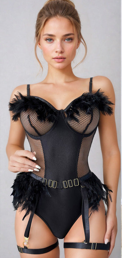 Fine Feather Garter Teddy