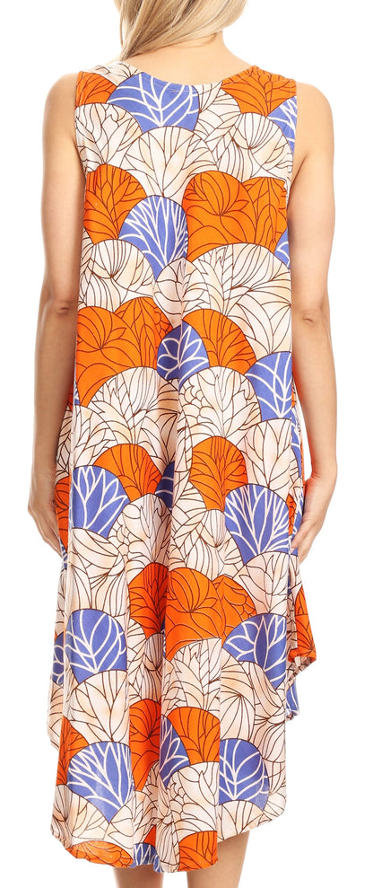 Sakkas Mikaela Summer Flowy Caftan Dress Cover-up Light &amp; Casual